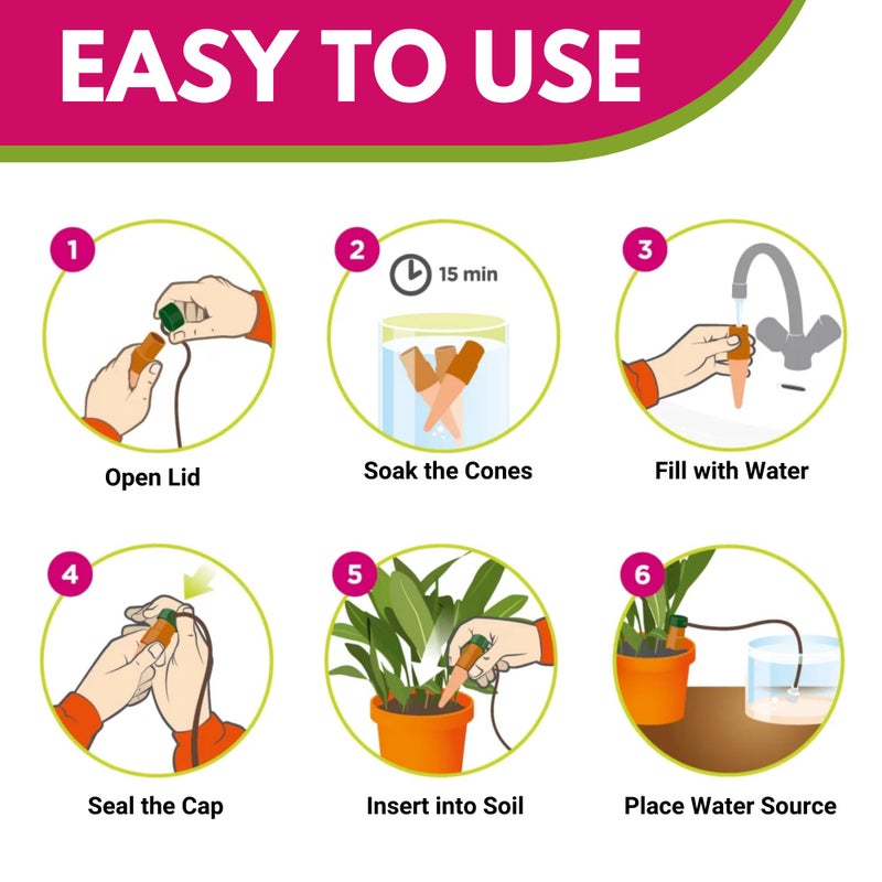 Blumat Plant Watering Devices | Classic XL Self Watering Planter Insert | Automatic Drip Plant Watering Stakes for Pots | Prevents Overwatering and Underwatering for Healthy Growth | 4 Pack - Image 4